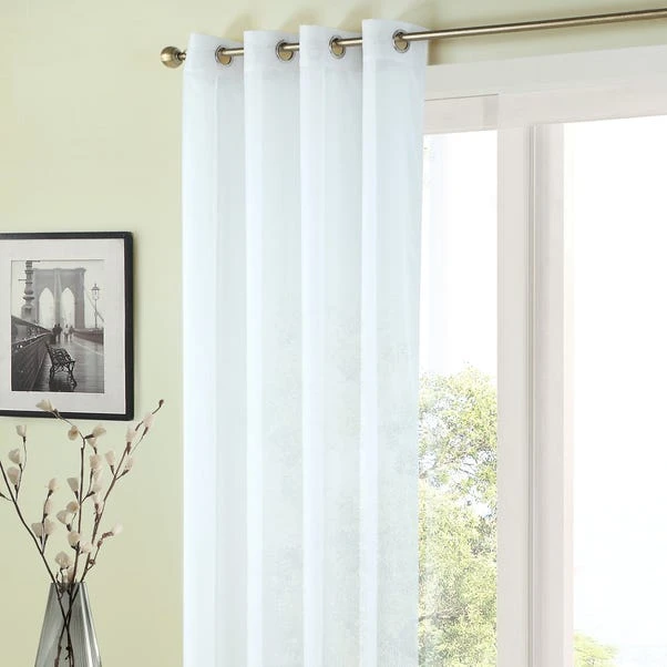 Dunelm Sheer Elegance White Eyelet Single Voile Panel 3 Dunelm Sheer Elegance White Eyelet Single Voile Panel