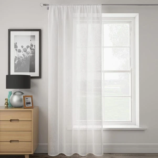 Dunelm Boucle White Slot Top Voile Panel 4 Dunelm Boucle White Slot Top Voile Panel - Image 2