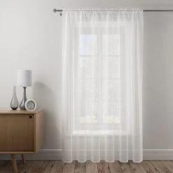 Dunelm Boucle White Slot Top Voile Panel 10 Dunelm Boucle White Slot Top Voile Panel -Dunelm Sales Store 30770170 alt04