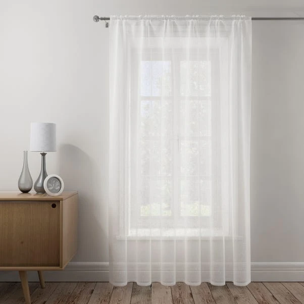 Dunelm Boucle White Slot Top Voile Panel 6 Dunelm Boucle White Slot Top Voile Panel - Image 4