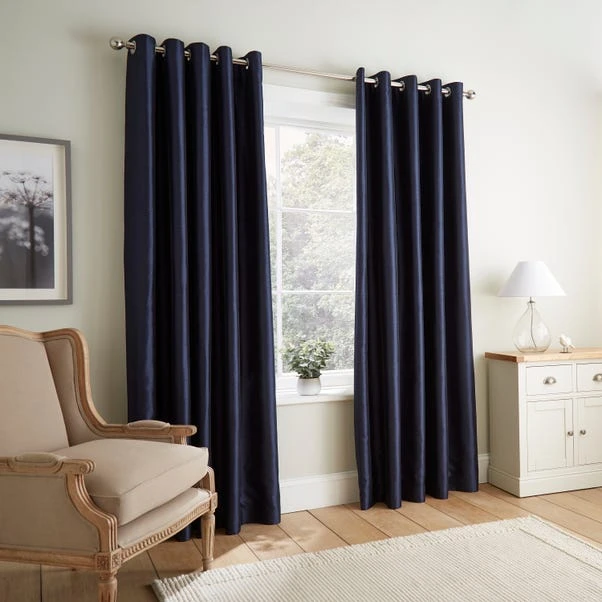 Montana Navy Eyelet Curtains 4 Montana Navy Eyelet Curtains - Image 2