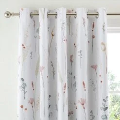 Dunelm Dried Flowers Blush Blackout Eyelet Curtains