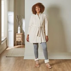 Dunelm Supersoft Lightweight Natural Dressing Gown 11 Dunelm Supersoft Lightweight Natural Dressing Gown -Dunelm Sales Store 30770893 alt03