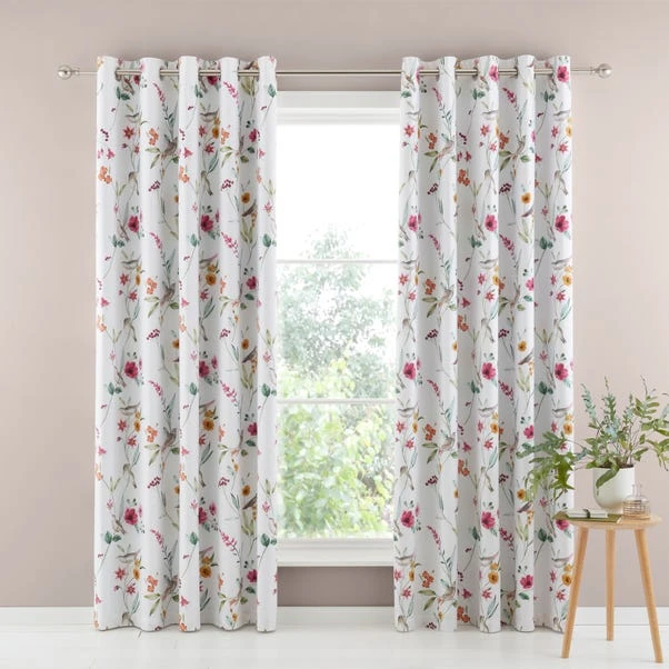 Dunelm Country Bird Pink Blackout Eyelet Curtains 4 Dunelm Country Bird Pink Blackout Eyelet Curtains - Image 2
