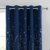Dunelm Whimsical Floral Midnight Blackout Eyelet Curtains -Dunelm Sales Store 30771497