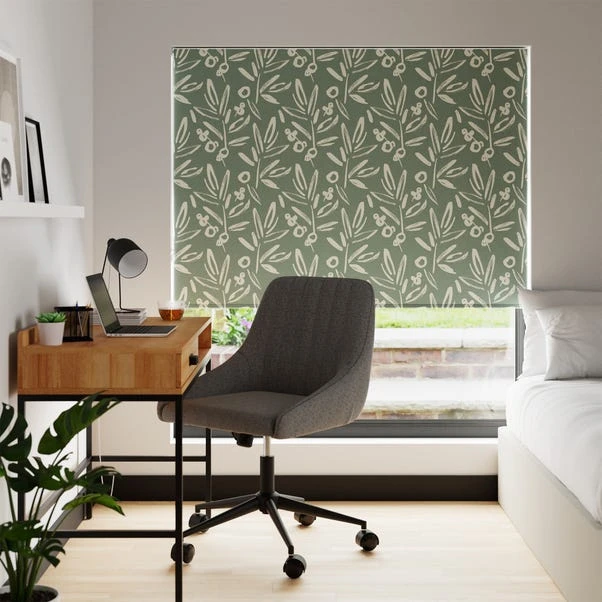 Dunelm Olive Easy-Stick Blackout Roller Blind 3 Dunelm Olive Easy-Stick Blackout Roller Blind