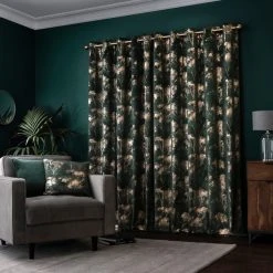 Dunelm Velour Tree Print Emerald Eyelet Curtains 11 Dunelm Velour Tree Print Emerald Eyelet Curtains -Dunelm Sales Store 30772392 alt04