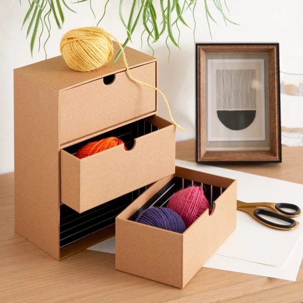 Dunelm Kraft Stationery Drawers 3 Dunelm Kraft Stationery Drawers