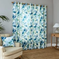 Dunelm Watercolour Floral Blue Eyelet Curtains 10 Dunelm Watercolour Floral Blue Eyelet Curtains -Dunelm Sales Store 30772759 alt04