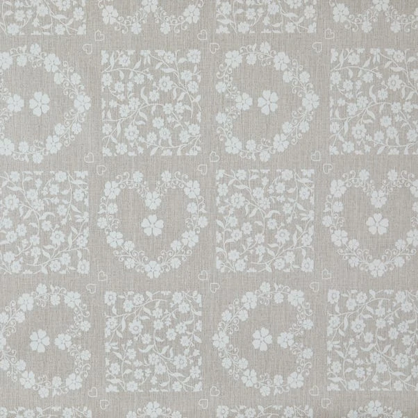 Dunelm By The Metre Floral Hearts Natural PVC 3 Dunelm By The Metre Floral Hearts Natural PVC