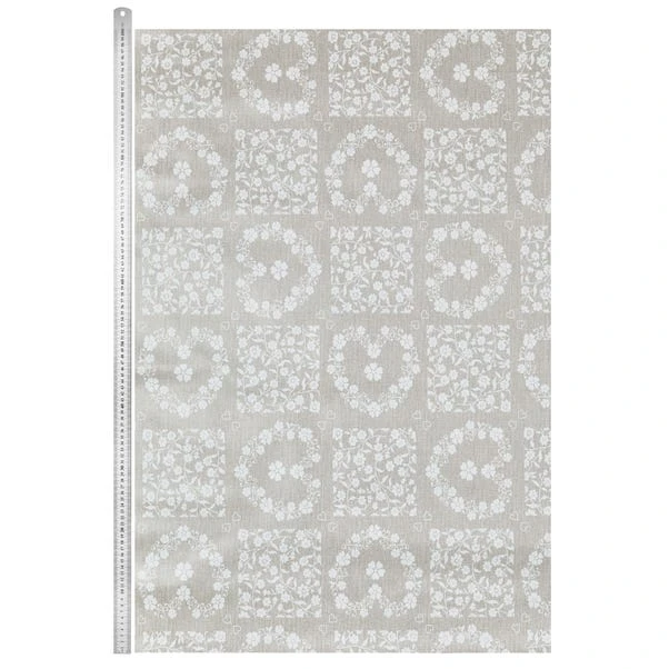 Dunelm By The Metre Floral Hearts Natural PVC 6 Dunelm By The Metre Floral Hearts Natural PVC - Image 4