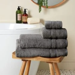 Dunelm Organic Cotton Charcoal Towel