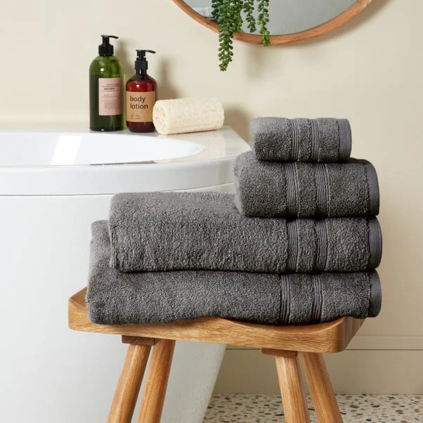 Dunelm Organic Cotton Charcoal Towel 3 Dunelm Organic Cotton Charcoal Towel