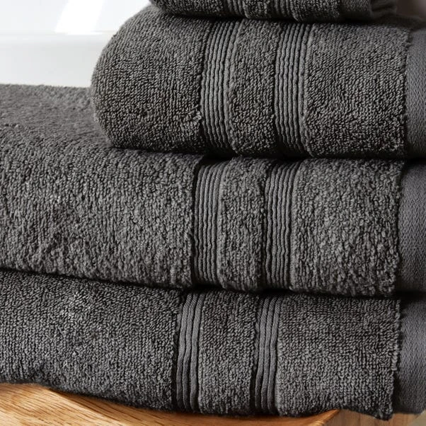 Dunelm Organic Cotton Charcoal Towel 4 Dunelm Organic Cotton Charcoal Towel - Image 2
