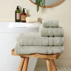 Dunelm Organic Cotton Sage Towel