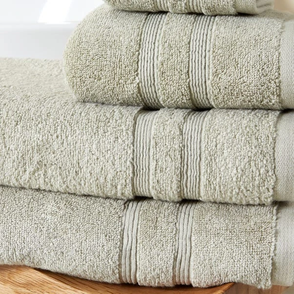 Dunelm Organic Cotton Sage Towel 4 Dunelm Organic Cotton Sage Towel - Image 2