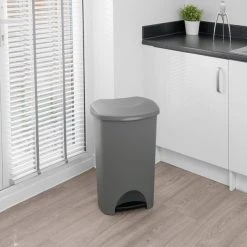 Addis Plastic 50L Pedal Bin Grey -Dunelm Sales Store 30776587 alt03