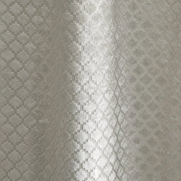 Dunelm Cut Velvet Silver Thermal Eyelet Curtains 5 Dunelm Cut Velvet Silver Thermal Eyelet Curtains - Image 3