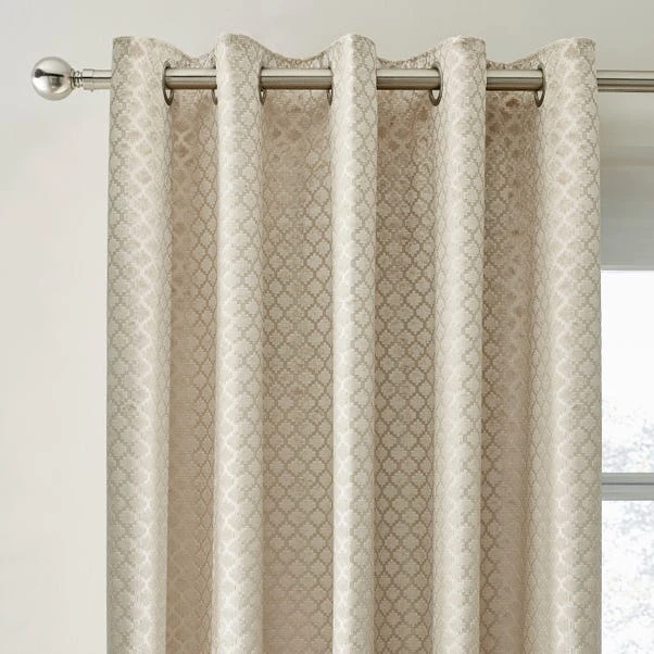 Dunelm Cut Velvet Champagne Thermal Eyelet Curtains 3 Dunelm Cut Velvet Champagne Thermal Eyelet Curtains