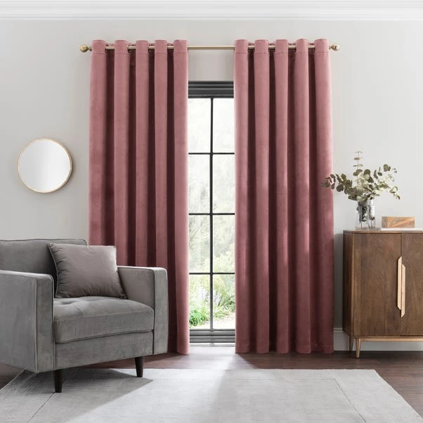 Dunelm Isla Thermal Ultra Blackout Rose Eyelet Curtains 4 Dunelm Isla Thermal Ultra Blackout Rose Eyelet Curtains - Image 2