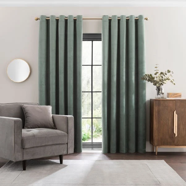 Dunelm Isla Thermal Ultra Blackout Lilypad Eyelet Curtains 4 Dunelm Isla Thermal Ultra Blackout Lilypad Eyelet Curtains - Image 2