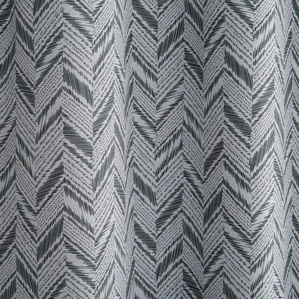 Dunelm Chevron Printed Black Blackout Eyelet Curtains 5 Dunelm Chevron Printed Black Blackout Eyelet Curtains - Image 3