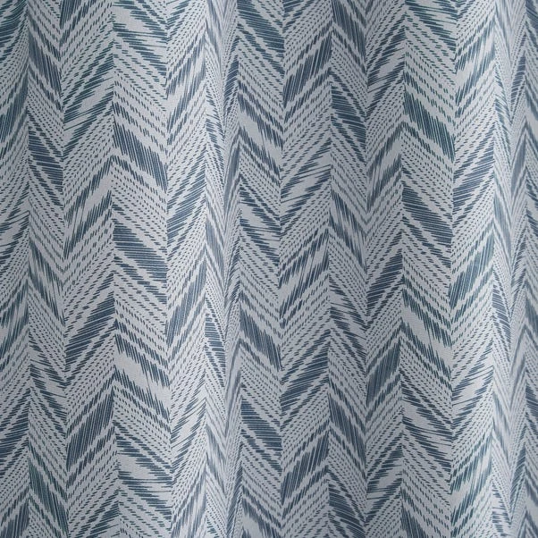 Dunelm Chevron Printed Navy Blackout Eyelet Curtains 5 Dunelm Chevron Printed Navy Blackout Eyelet Curtains - Image 3