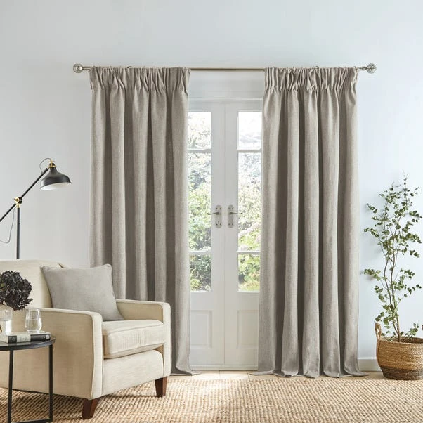 Dunelm Wynter Sandstone Thermal Pencil Pleat Curtains 3 Dunelm Wynter Sandstone Thermal Pencil Pleat Curtains