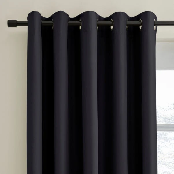 Dunelm Berlin Black Thermal Blackout Eyelet Curtains 3 Dunelm Berlin Black Thermal Blackout Eyelet Curtains