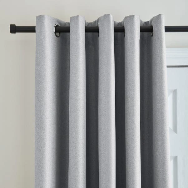 Dunelm Berlin Thermal Blackout Grey Eyelet Door Curtain 3 Dunelm Berlin Thermal Blackout Grey Eyelet Door Curtain
