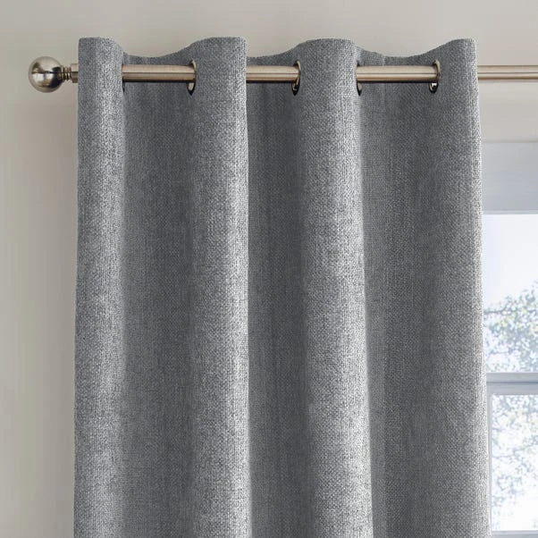 Dunelm Ensley Chenille Thermal Grey Eyelet Curtains 3 Dunelm Ensley Chenille Thermal Grey Eyelet Curtains