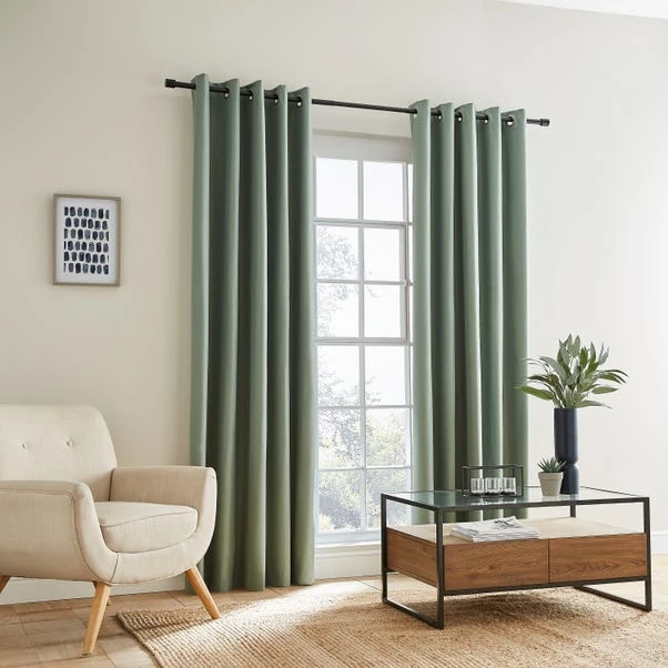 Dunelm Berlin Lilypad Thermal Blackout Eyelet Curtains 4 Dunelm Berlin Lilypad Thermal Blackout Eyelet Curtains - Image 2