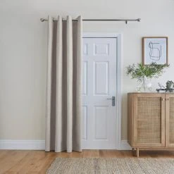 Dunelm Ensley Chenille Sandstone Eyelet Door Curtain -Dunelm Sales Store 30779936 alt01