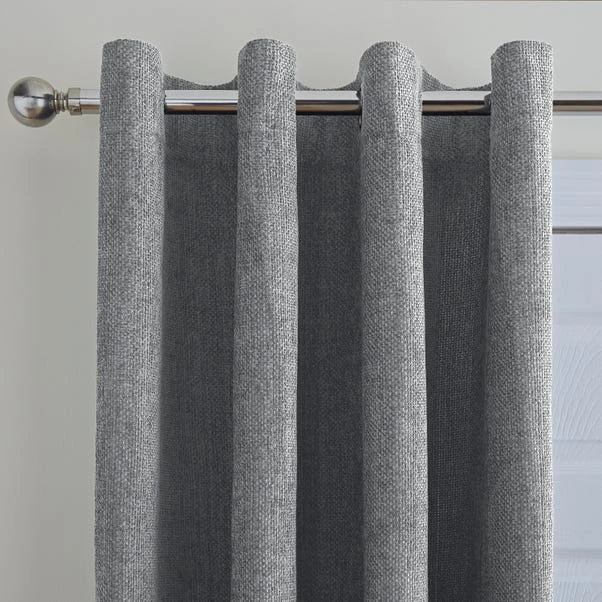 Dunelm Ensley Chenille Dove Grey Eyelet Door Curtain 3 Dunelm Ensley Chenille Dove Grey Eyelet Door Curtain