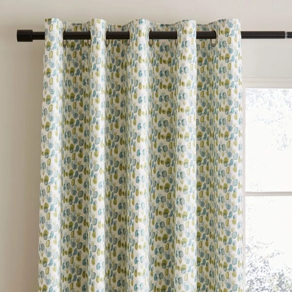 Dunelm Watercolour Spot Teal Eyelet Curtains 3 Dunelm Watercolour Spot Teal Eyelet Curtains