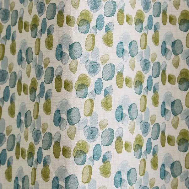 Dunelm Watercolour Spot Teal Eyelet Curtains 5 Dunelm Watercolour Spot Teal Eyelet Curtains - Image 3