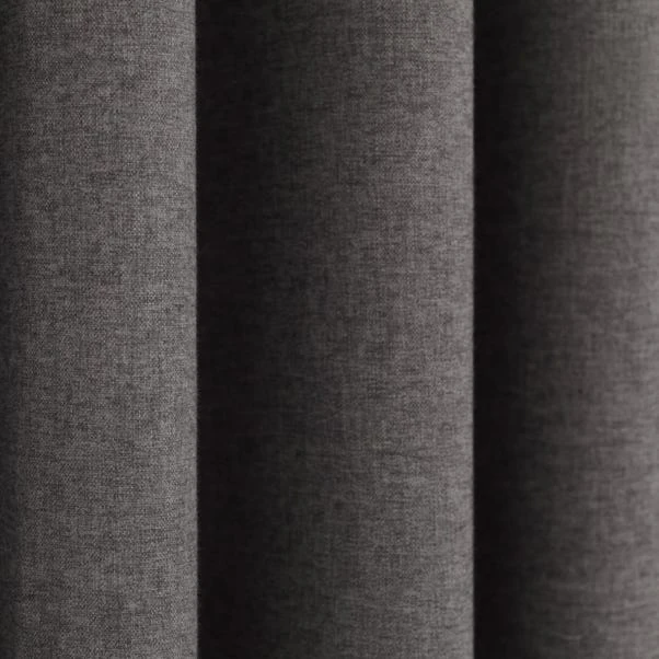 Dunelm Luna Brushed Charcoal Blackout Eyelet Curtains 5 Dunelm Luna Brushed Charcoal Blackout Eyelet Curtains - Image 3