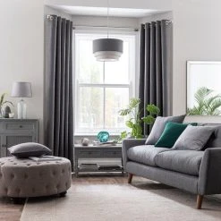 Dunelm Luna Brushed Charcoal Blackout Eyelet Curtains 11 Dunelm Luna Brushed Charcoal Blackout Eyelet Curtains -Dunelm Sales Store 30782286 alt03