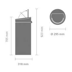 Brabantia Touch Bin New 30L Soft Beige 13 Brabantia Touch Bin New 30L Soft Beige -Dunelm Sales Store 30788089 alt05