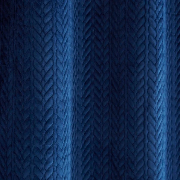 Dunelm Pinsonic Plait Luxe Navy Eyelet Curtains 5 Dunelm Pinsonic Plait Luxe Navy Eyelet Curtains - Image 3