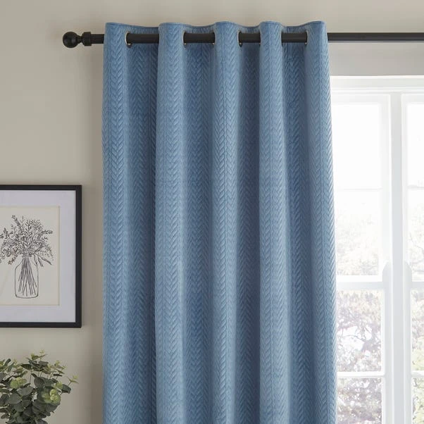 Dunelm Pinsonic Plait Ashley Blue Eyelet Curtains 3 Dunelm Pinsonic Plait Ashley Blue Eyelet Curtains
