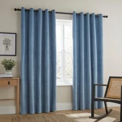 Dunelm Pinsonic Plait Ashley Blue Eyelet Curtains 7 Dunelm Pinsonic Plait Ashley Blue Eyelet Curtains -Dunelm Sales Store 30788444 alt01
