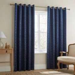 Dunelm Pearl Print Luxe Navy Eyelet Curtains 7 Dunelm Pearl Print Luxe Navy Eyelet Curtains -Dunelm Sales Store 30788764 alt01