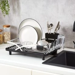 Dunelm Multi-Functional Dish Drainer Black