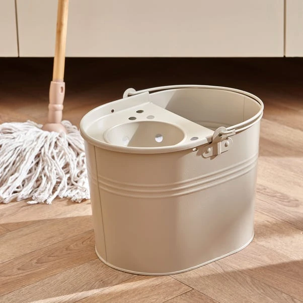 Dunelm Warm Sand Metal Mop Bucket 3 Dunelm Warm Sand Metal Mop Bucket