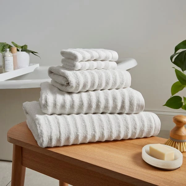 Dunelm Ribbed Towel White 3 Dunelm Ribbed Towel White