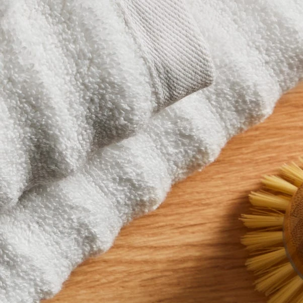 Dunelm Ribbed Towel White 4 Dunelm Ribbed Towel White - Image 2
