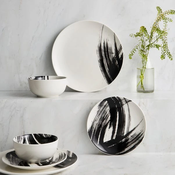 Dunelm Abstract Brushstroke 12 Piece Dinner Set 3 Dunelm Abstract Brushstroke 12 Piece Dinner Set