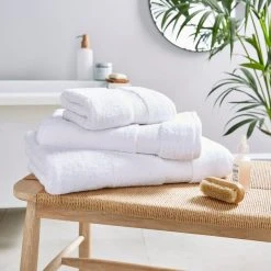 Dunelm White Hotel Luxury Organic Cotton Towel
