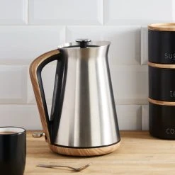 Dunelm Contemporary Brushed Stainless Steel Jug Kettle 1.7L